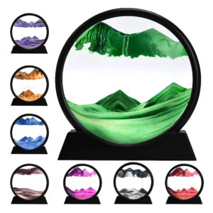 Décoration Sablier 3D: Paysage de Sable Naturel Mouvant