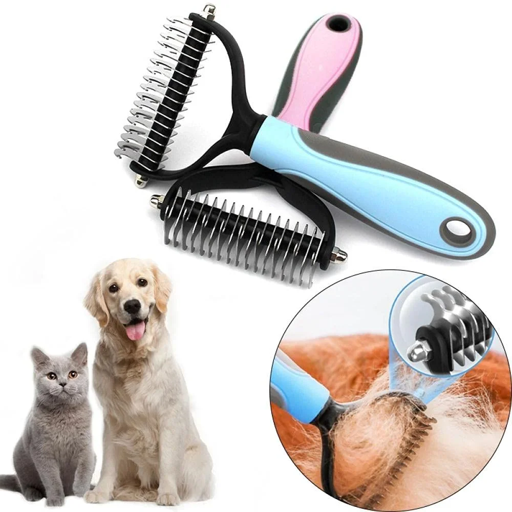 Brosse de Toilettage Professionnelle Double Face pour Animaux – Chats & Chiens