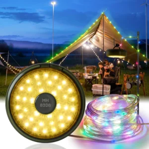 Guirlande LED Rétractable et Rechargeable pour Camping et Décoration