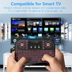 Mini Clavier Sans Fil 2.4G avec Pavé Tactile – RGB & Ultra Compact