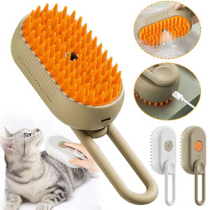 Brosse Électrique Vapeur 3-en-1 Animaux – Nettoie, Masse et Démêle en Douceur