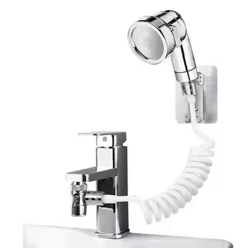 Kit Douchette Universelle 2 en 1 pour Robinet – Avec Valve de Dérivation et Support Mural