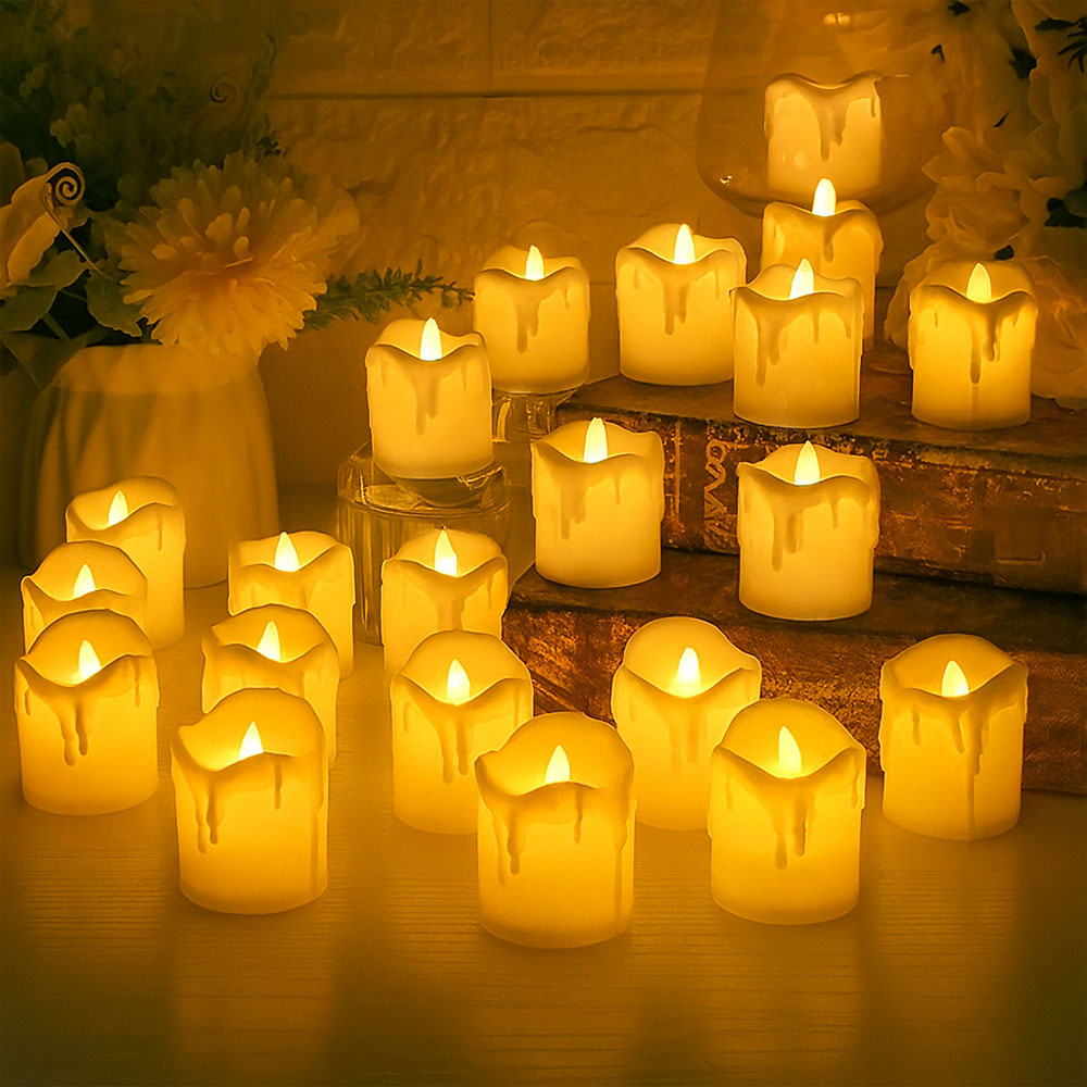 Pack de 24 Bougies LED Sans Flamme – Lumière Blanc Chaud