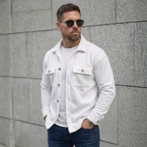 Veste Surchemise en Molleton - Blanc