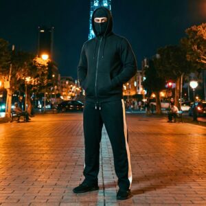 Ensemble Zippé "Ninja" avec Cagoule Intégrée REF0021