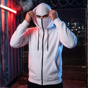 Capuche Zippé avec Cagoule Intégrée - Blanc