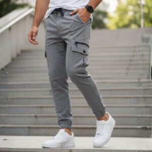 Pantalon Cargo - Gris Chiné